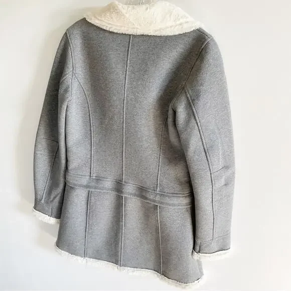 Athleta 2 in 1 Convertible Faux Fur Moto Jacket